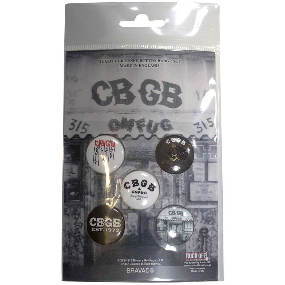 CBGB - Logos Badge/button - Set van 5 - Multicolours